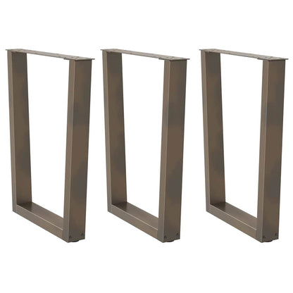 Eettafelpoten 3 st V-vormig 70x(72-73,3) cm staal naturel
