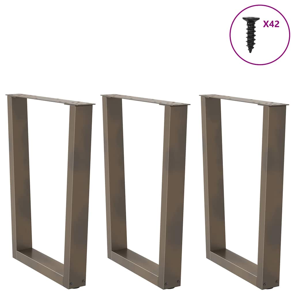 Eettafelpoten 3 st V-vormig 70x(72-73,3) cm staal naturel