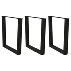 Dining Table Legs 3 pcs V-shaped 80x(72-73.3) cm steel black