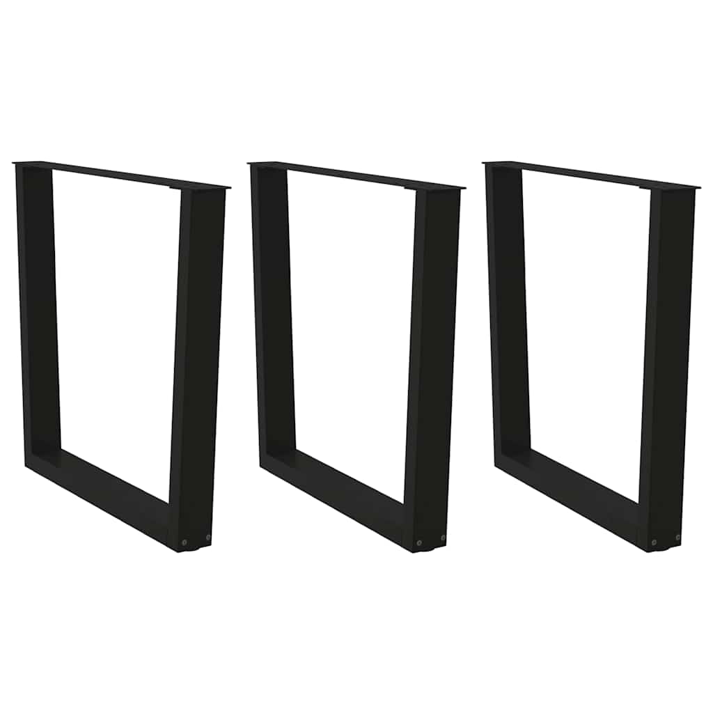 Eettafelpoten 3 st V-vormig 80x(72-73,3) cm staal zwart