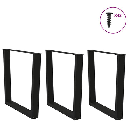 Eettafelpoten 3 st V-vormig 80x(72-73,3) cm staal zwart