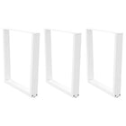 Dining Table Legs 3 pcs V-shaped 80x(72-73.3) cm steel white