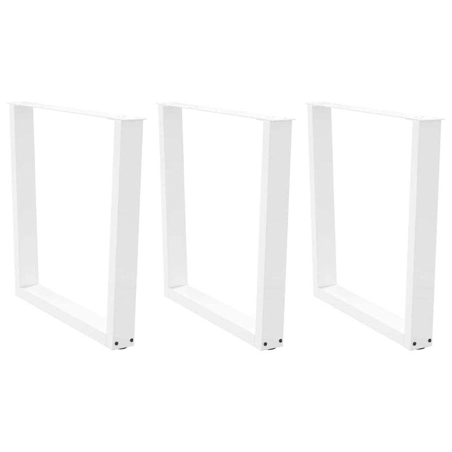 Eettafelpoten 3 st V-vormig 80x(72-73,3) cm staal wit