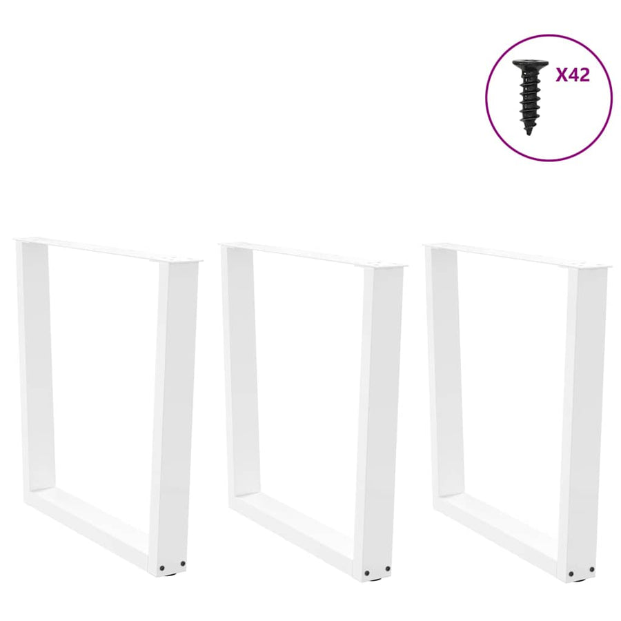 Eettafelpoten 3 st V-vormig 80x(72-73,3) cm staal wit