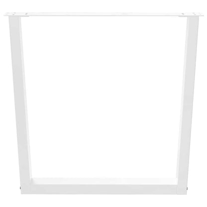 Eettafelpoten 3 st V-vormig 80x(72-73,3) cm staal wit