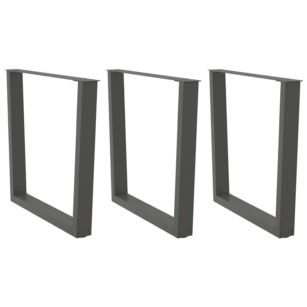 Eettafelpoten 3 st V-vormig 80x(72-73,3) cm staal antraciet