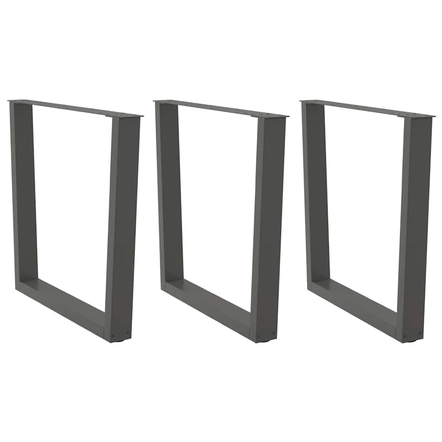 Eettafelpoten 3 st V-vormig 80x(72-73,3) cm staal antraciet