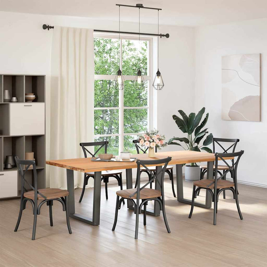 Eettafelpoten 3 st V-vormig 80x(72-73,3) cm staal antraciet