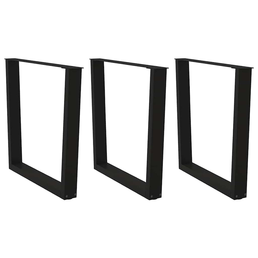 Eettafelpoten 3 st V-vormig 90x(72-73,3) cm staal zwart