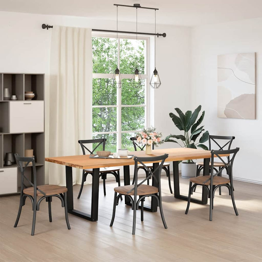 Eettafelpoten 3 st V-vormig 90x(72-73,3) cm staal zwart