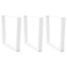 Dining table legs 3 pcs V-shaped 90x(72-73.3) cm steel white