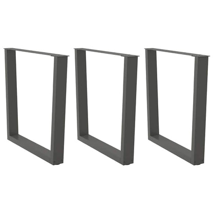 Eettafelpoten 3 st V-vormig 90x(72-73,3) cm staal antraciet