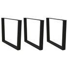 Dining table legs 3 pcs V-shaped 100x(72-73.3) cm steel black