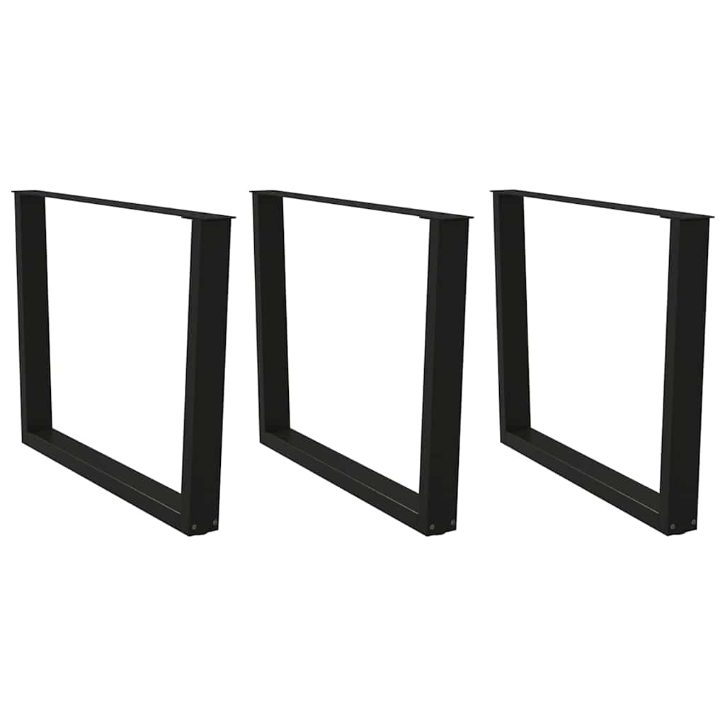Eettafelpoten 3 st V-vormig 100x(72-73,3) cm staal zwart