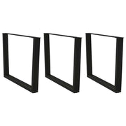 Eettafelpoten 3 st V-vormig 100x72 cm staal zwart