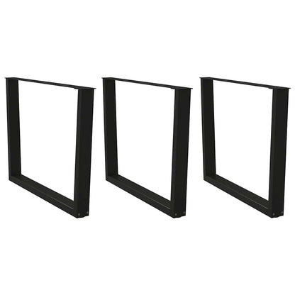 Eettafelpoten 3 st V-vormig 100x(72-73,3) cm staal zwart