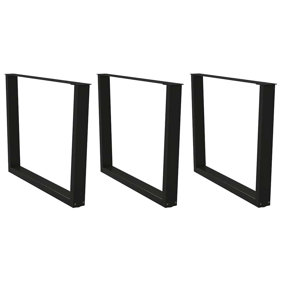 Eettafelpoten 3 st V-vormig 100x(72-73,3) cm staal zwart