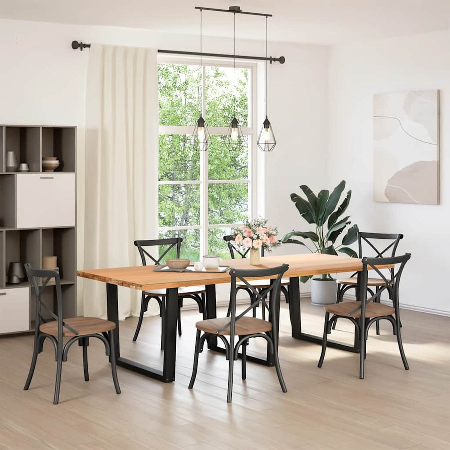 Eettafelpoten 3 st V-vormig 100x(72-73,3) cm staal zwart