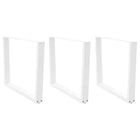 Dining Table Legs 3 pcs V-shaped 100x(72-73.3) cm steel white