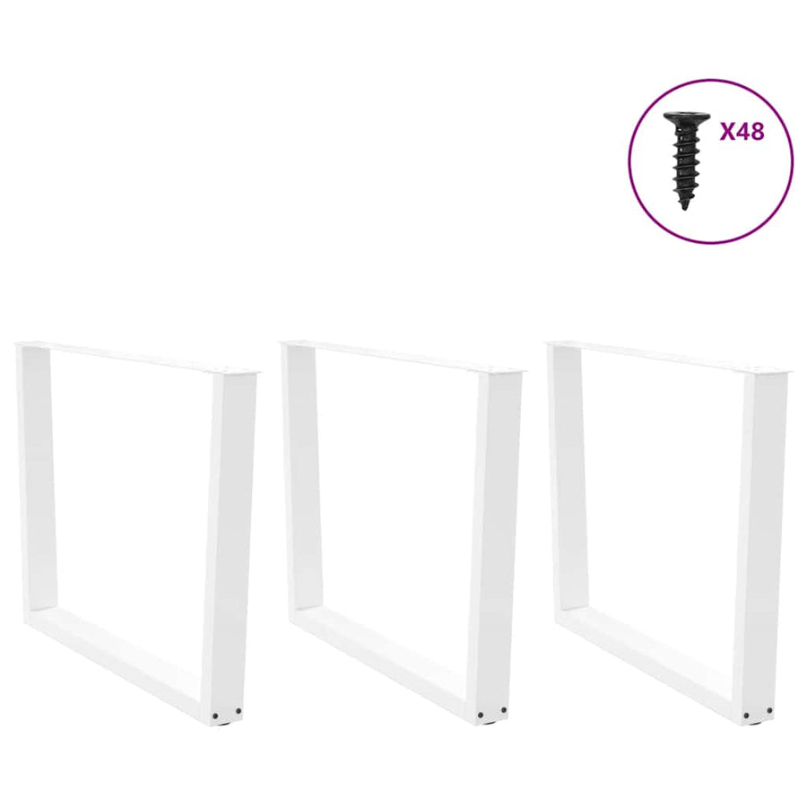 Eettafelpoten 3 st V-vormig 100x(72-73,3) cm staal wit