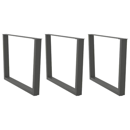 Eettafelpoten 3 st V-vormig 100x(72-73,3) cm staal antraciet
