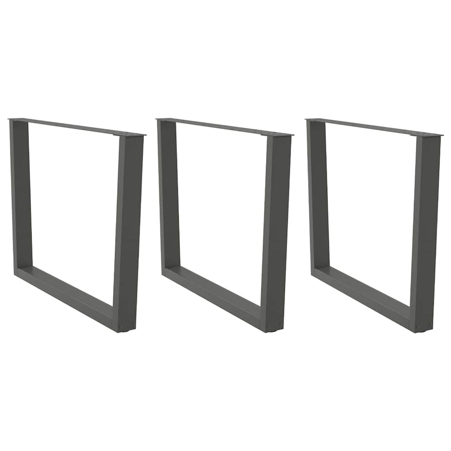 Eettafelpoten 3 st V-vormig 100x(72-73,3) cm staal antraciet