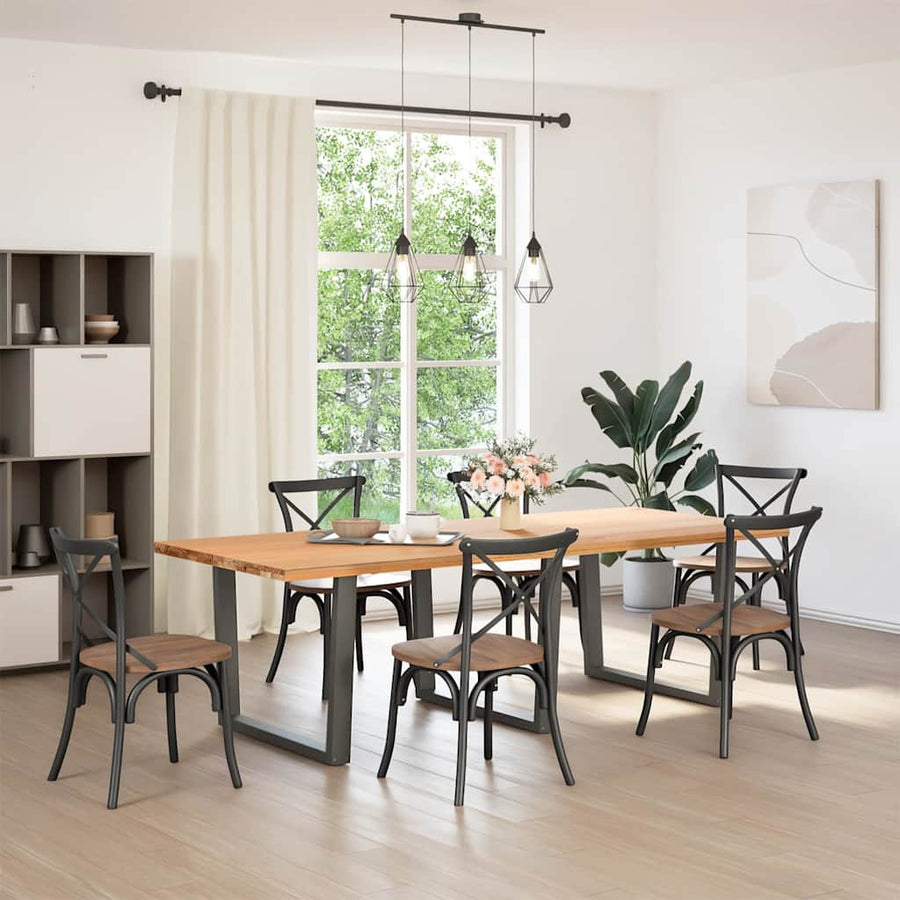 Eettafelpoten 3 st V-vormig 100x(72-73,3) cm staal antraciet