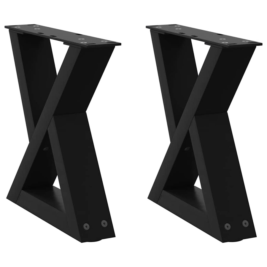 Salontafelpoten 2 st 30x(30-31,3) cm staal zwart