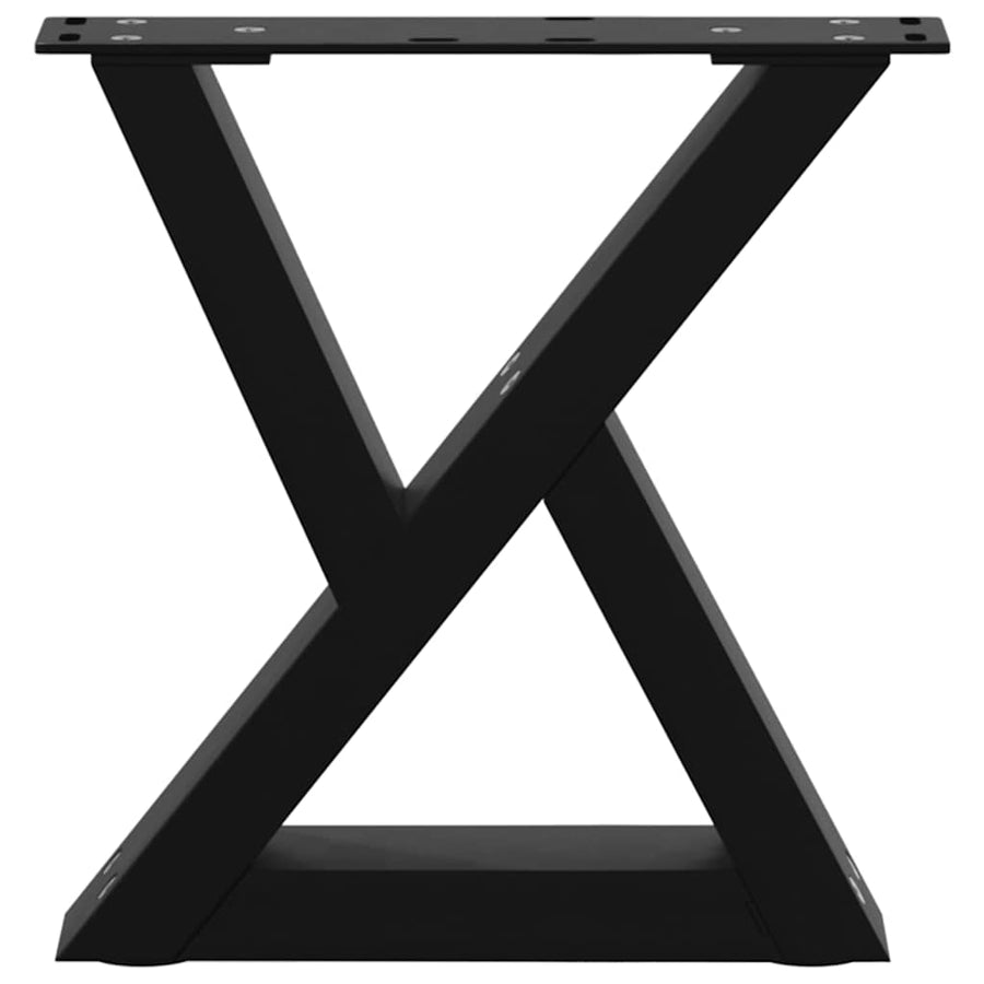 Salontafelpoten 2 st 30x(30-31,3) cm staal zwart