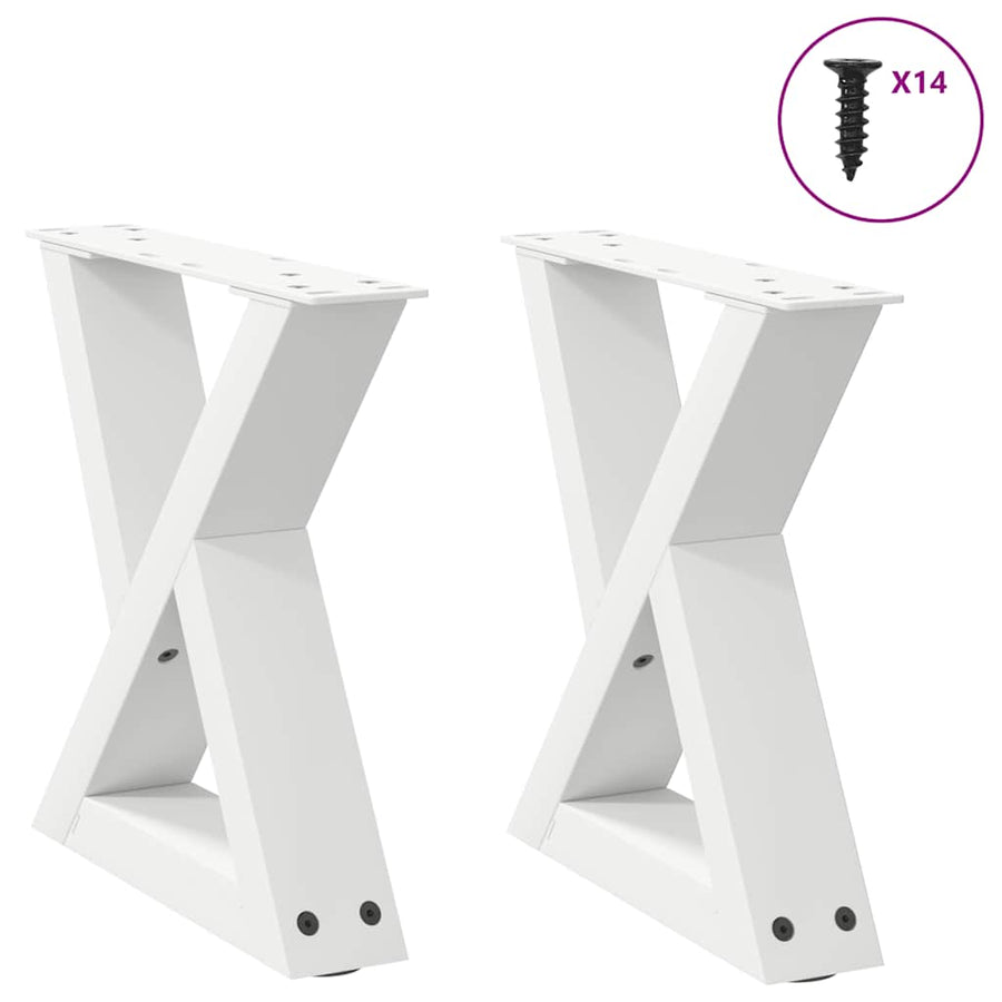 Salontafelpoten 2 st 30x(30-31,3) cm staal wit
