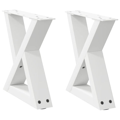 Salontafelpoten 2 st 30x(30-31,3) cm staal wit