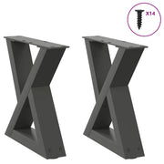 Salontafelpoten 2 st 30x30 cm staal antraciet