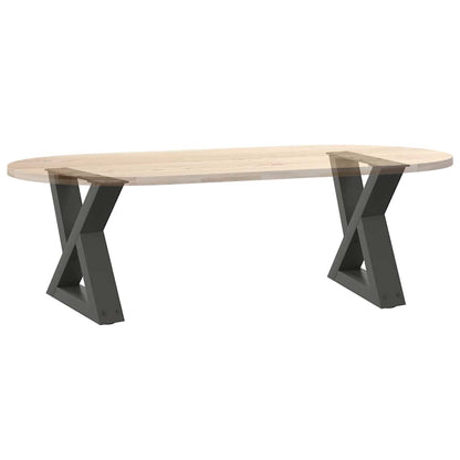 Salontafelpoten 2 st 30x(30-31,3) cm staal antraciet