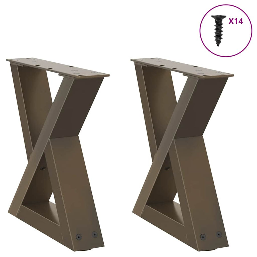 Salontafelpoten 2 st 30x(30-31,3) cm staal naturel