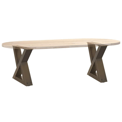 Salontafelpoten 2 st 30x(30-31,3) cm staal naturel