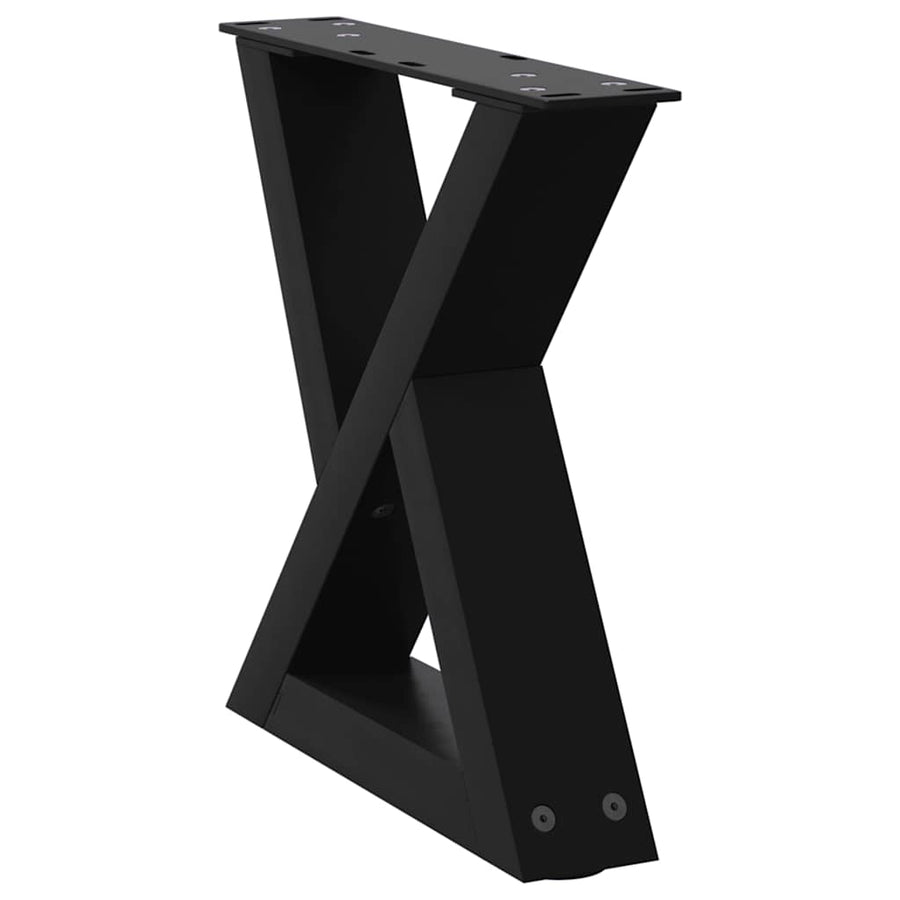 Salontafelpoten 2 st 40x(30-31,3) cm staal zwart