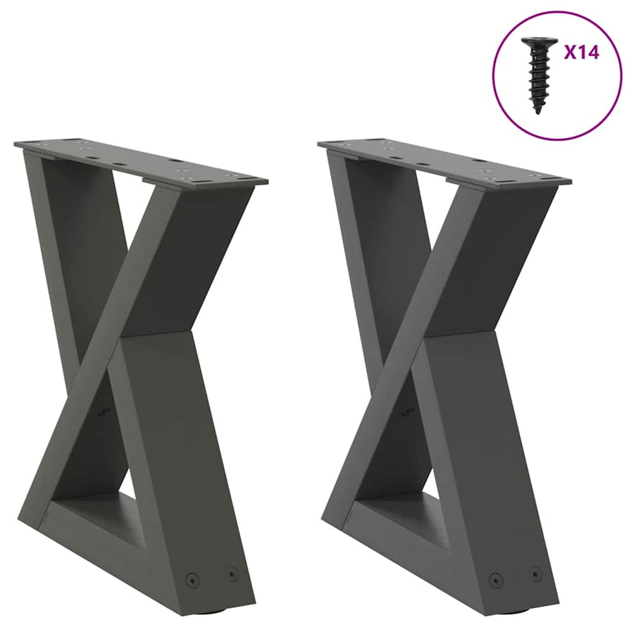 Salontafelpoten 2 st 40x(30-31,3) cm staal antraciet