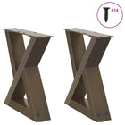 Salontafelpoten 2 st 40x30 cm staal naturel