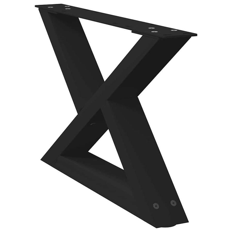 Salontafelpoten 2 st 50x(30-31,3) cm staal zwart