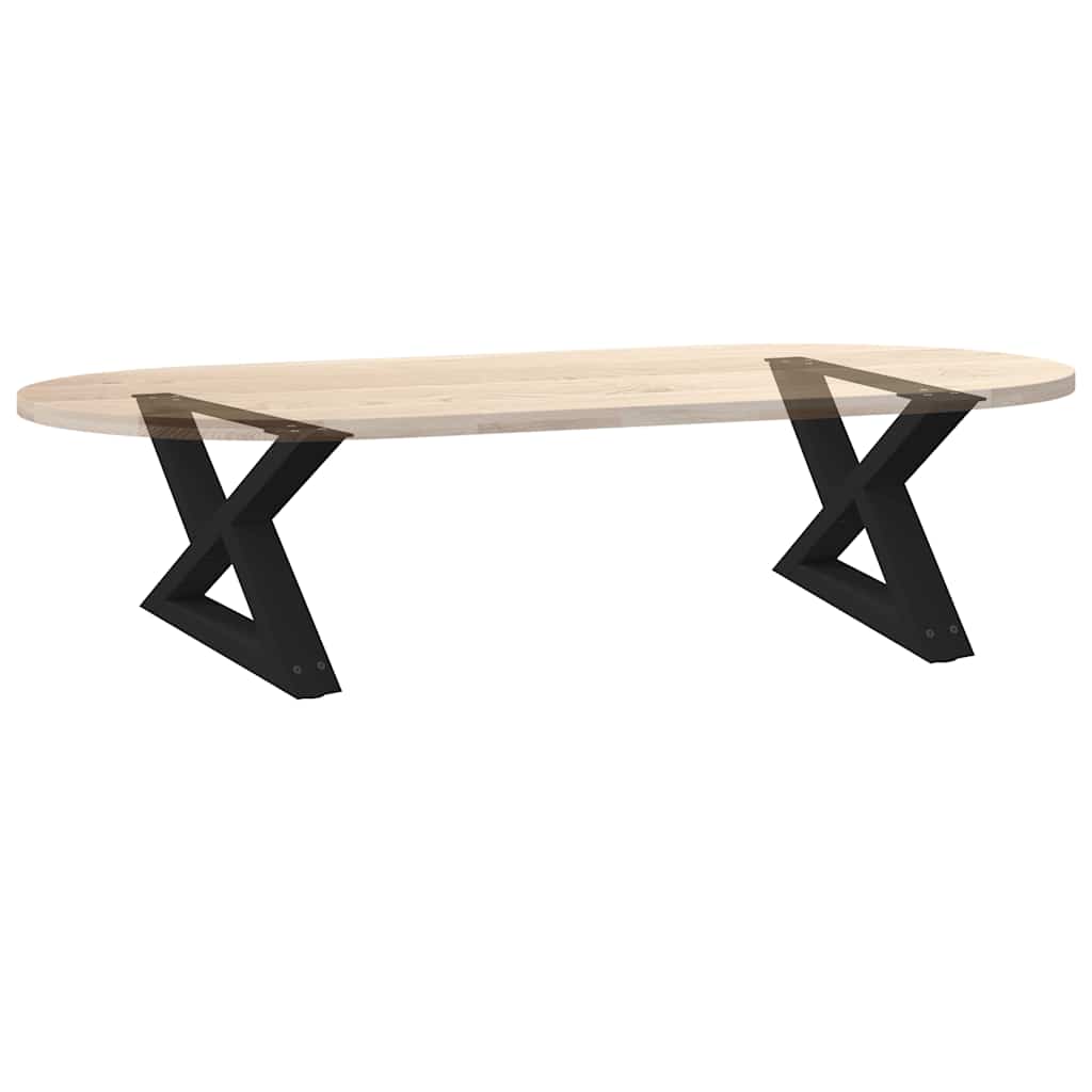 Salontafelpoten 2 st 50x(30-31,3) cm staal zwart
