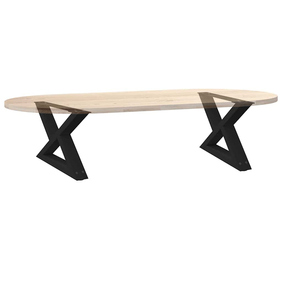 Salontafelpoten 2 st 50x(30-31,3) cm staal zwart