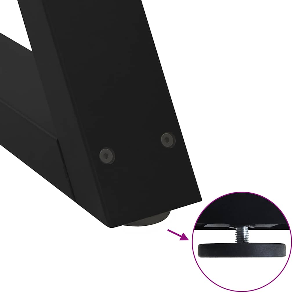 Salontafelpoten 2 st 50x(30-31,3) cm staal zwart