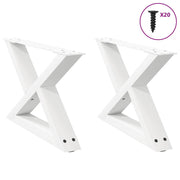 Salontafelpoten 2 st 50x30 cm staal wit