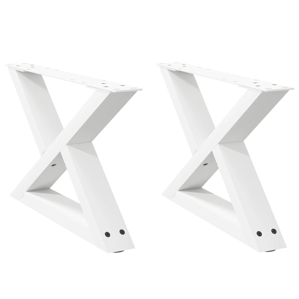 Salontafelpoten 2 st 50x(30-31,3) cm staal wit