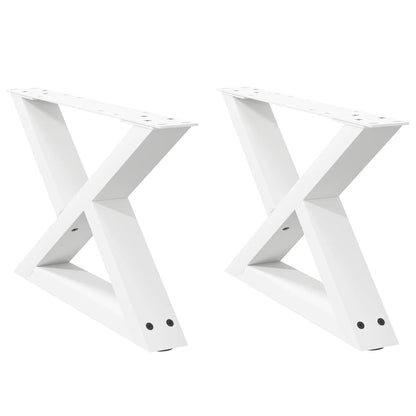 Salontafelpoten 2 st 50x(30-31,3) cm staal wit