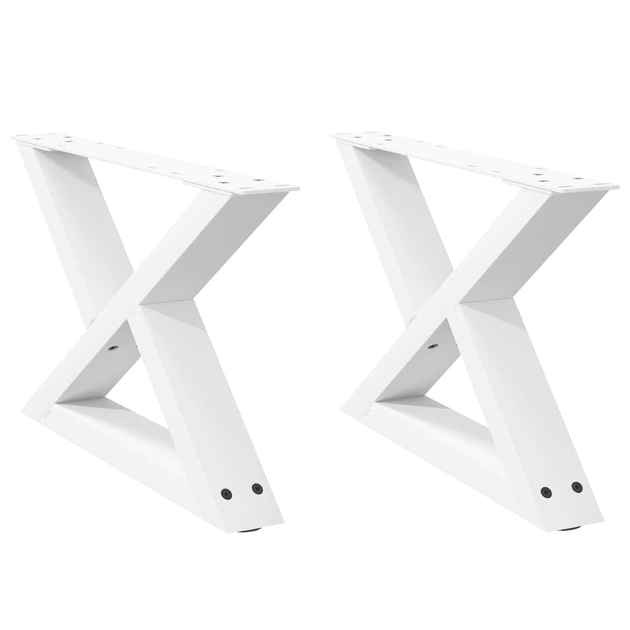 Salontafelpoten 2 st 50x(30-31,3) cm staal wit