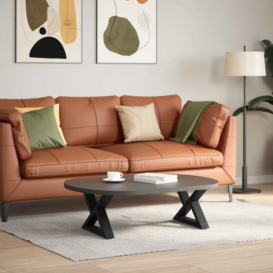 Salontafelpoten 2 st 60x(30-31,3) cm staal zwart