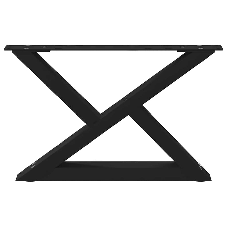 Salontafelpoten 2 st 60x(30-31,3) cm staal zwart