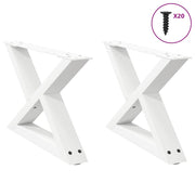 Salontafelpoten 2 st 60x30 cm staal wit