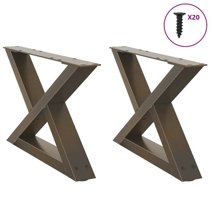 Salontafelpoten 2 st 60x(30-31,3) cm staal naturel